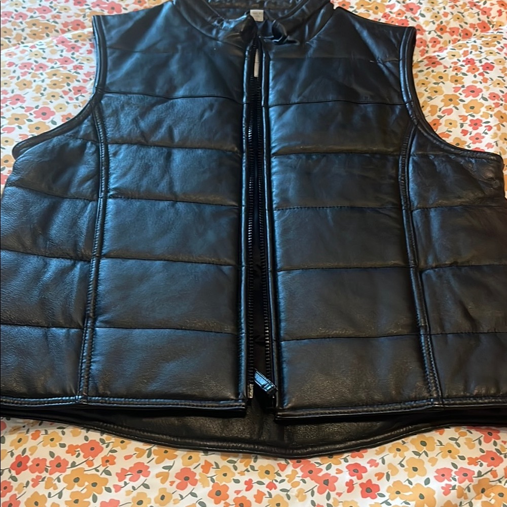Northwest Blue Black Leather Jacket Sleek Design